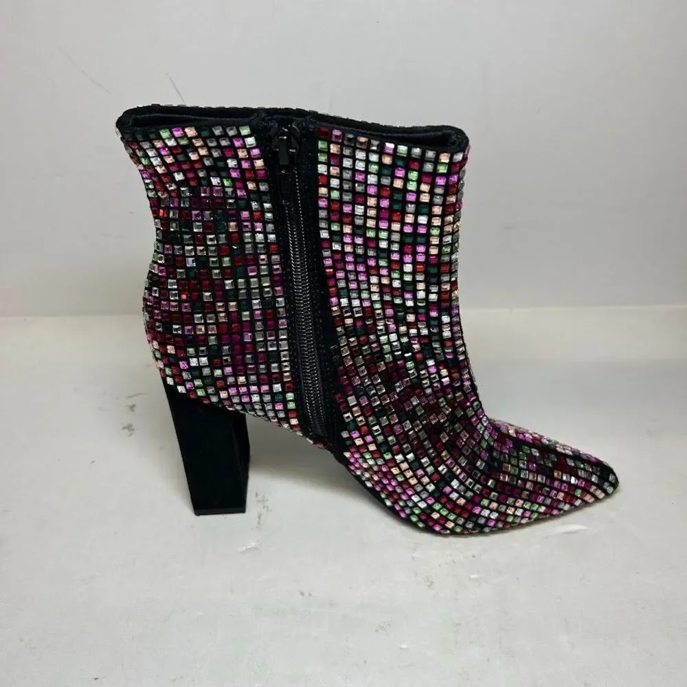 Wild Pair Womens 6 M Multi Bling Ingridd Pointed Toe Dress Booties DISPLAY RX1